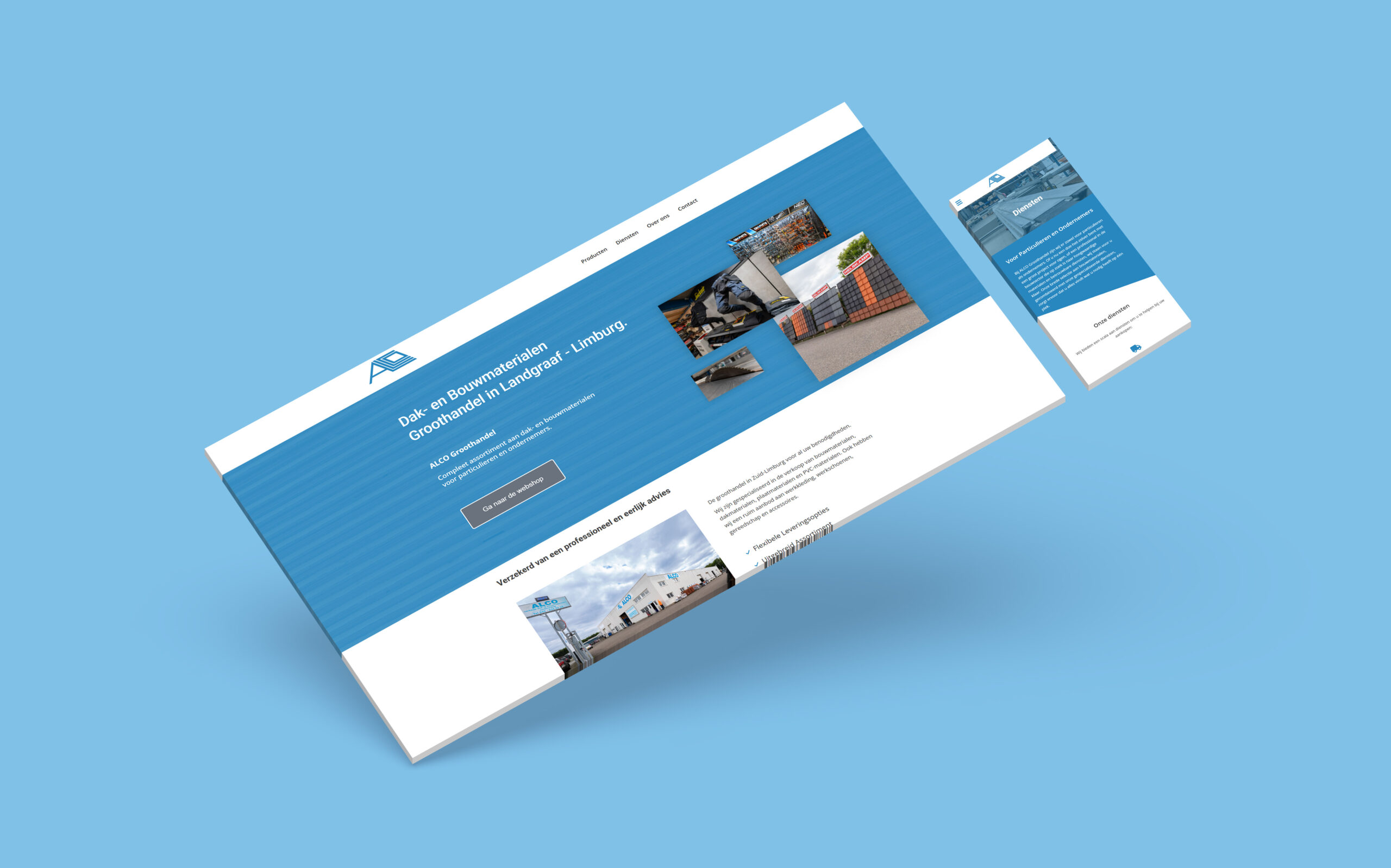 website laten maken in landgraaf? media maker maakte de website voor alco dak en bouwmaterialen