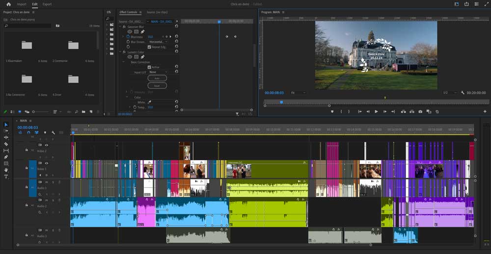 Timeline van de bruiloft van Chris en Demi door video productiebedrijf media maker uit landgraaf
