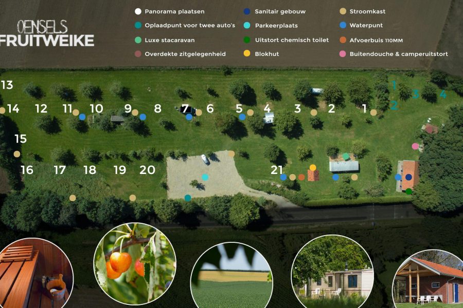 Plattegrond van de camping Oensels Fruitweike